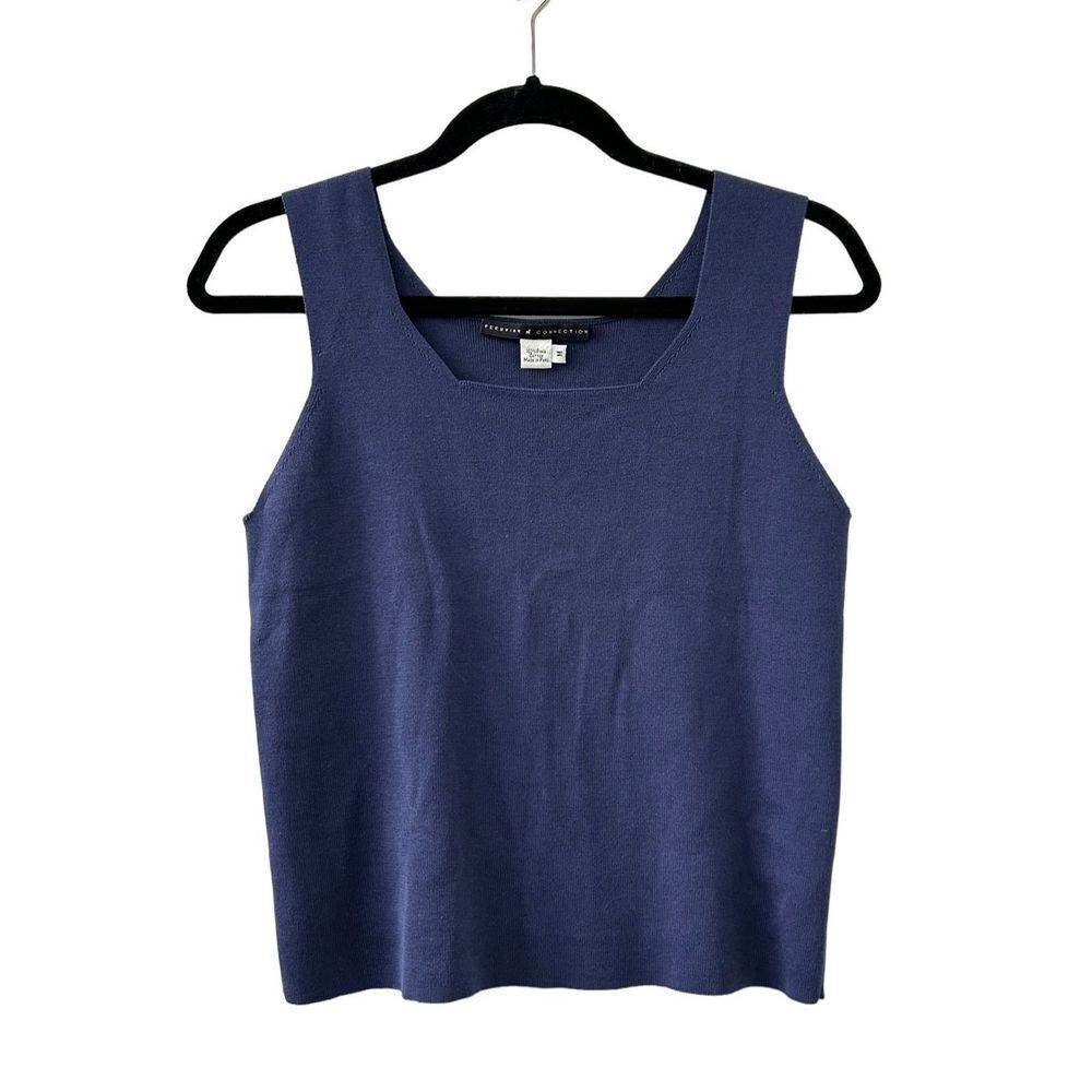 Peruvian Connection Knit Sleeveless Top Cami Blue Women's Medium